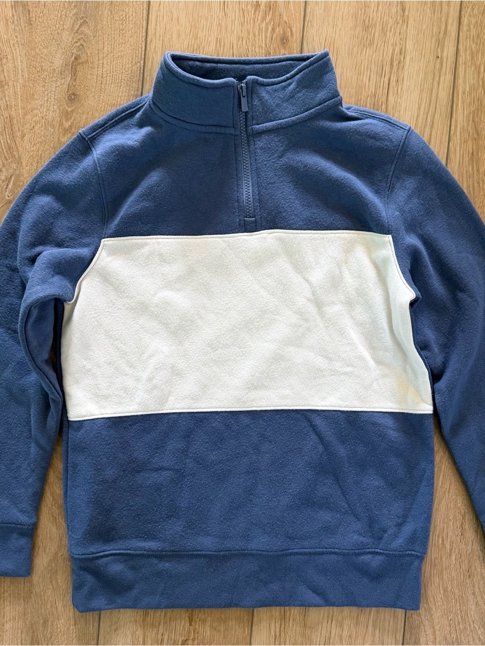 Sonoma Blue and White Half-Zip Fleece Pullover